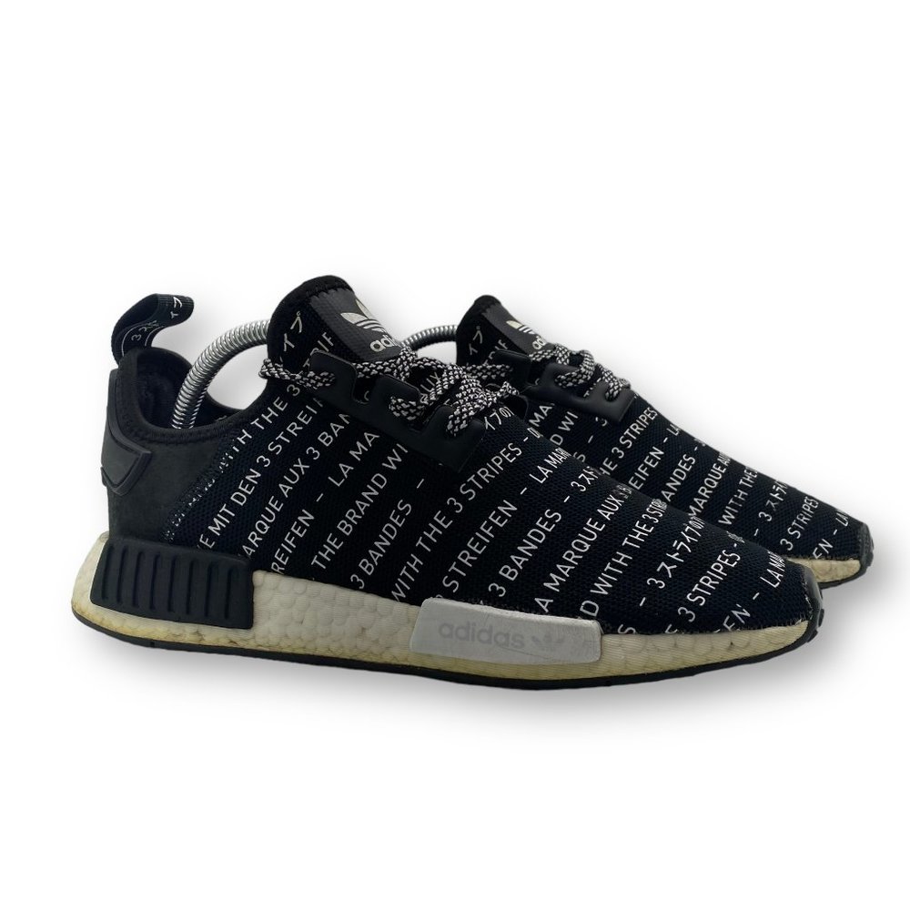 Adidas S76519 Boost NMD R1 Blackout Lace-up Running Sneakers Size 8.5 Men's
